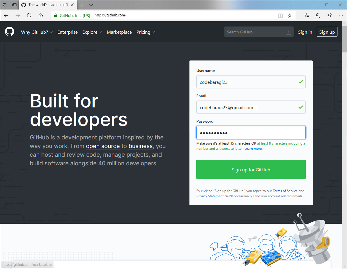 GitHub homepage login